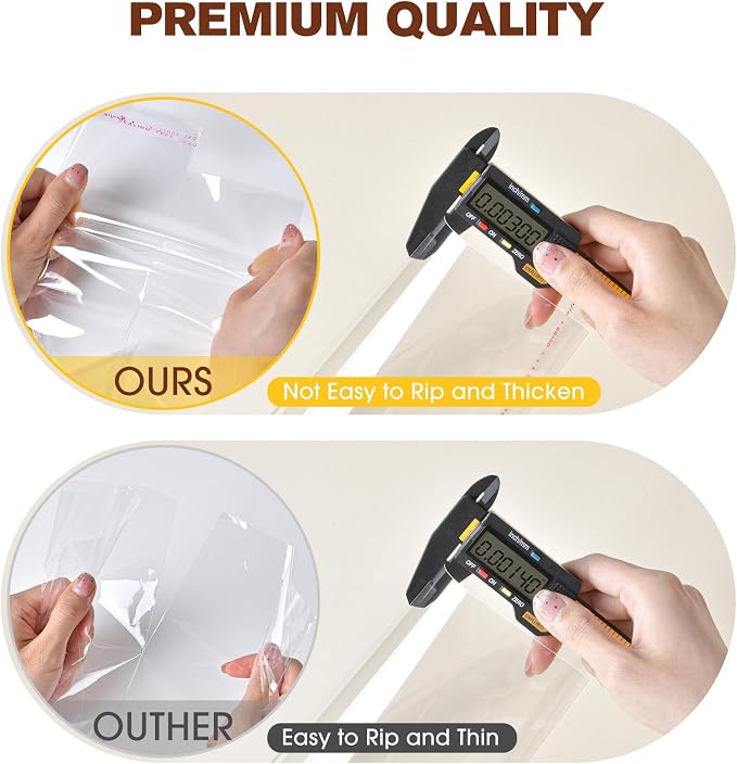 300 Pcs Cookie Bags with Seal, 4x9 Inches Self Sealing Cellophane Bags, Clear Cookie Bag Resealable Treat Bags for Packaging Cookies, Candy, Gifts, Favors, 3 Mils Individual Self Adhesive Wrappers