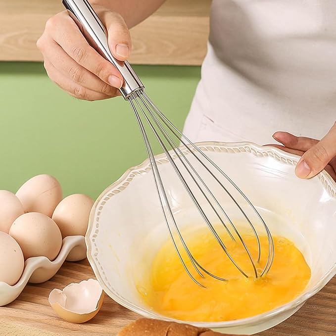 Digead Stainless Steel Whisk - 6" Kitchen Wisk, Balloon Whisk for Baking, Cooking, Mixing, Blending, Beating Eggs, Cream, Sauces - Ergonomic Grip