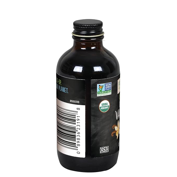 Frontier Co-op Organic Pure Vanilla Flavoring, 4 fl oz - For Baking, Homemade Coffe Syrups, and Beverages