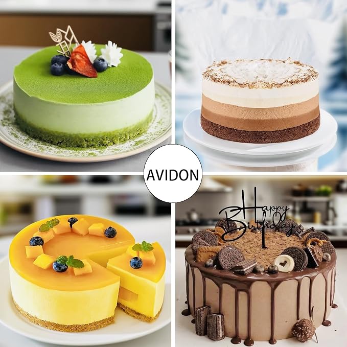 AVIDON 8 inch Cake Pans- Silicone Round Cake Molds for Layer Cake, Cheese Cake and Chocolate Cake, Non-stick and dishwasher safe silicone baking pans (2)