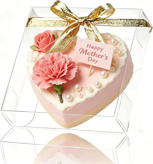 50 Pack 4x4x1.2inch Clear Single Cookies Boxes with Full Window Plastic Boxes Bakery Packaging for Small Treat Macaron Donut Chocolate Dessert Party Christmas Valentine's Mother's Day Birthday