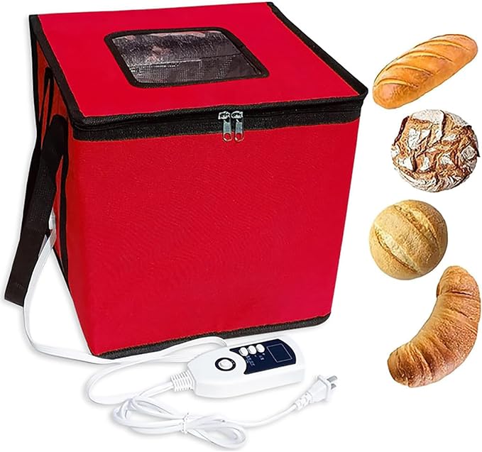 McbeAn Dough Proofer Box, Fold Dough Fermentation Bag, 1-60°C Temperature Control, 96h Timer Setting, Proofing Containers, Sourdough Bread Making Tools, Dough Starter Jar, for Making Yogurt Natto