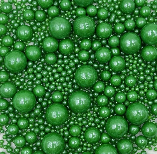 Sentovac Green Pearls Sprinkles Mix | Edible Cake Cupcake Sprinkles 1 Bottle 4.23oz/ 120g | for Wedding Party Baking Cupcake Cookie Ice Cream Decoration Supplies