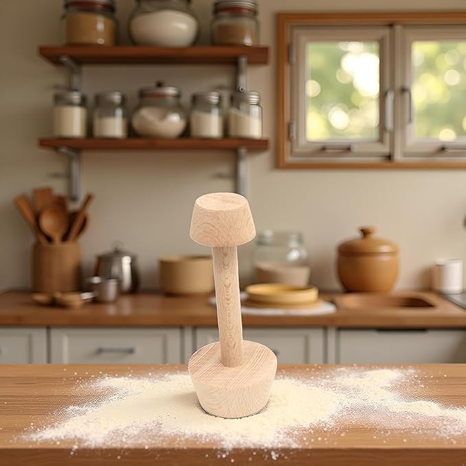 Tart Tamper - Double Side Wooden Egg Mold DIY Cake Pastry Pusher for Kitchen Party Baking Tools, Pie and Quiche Pans