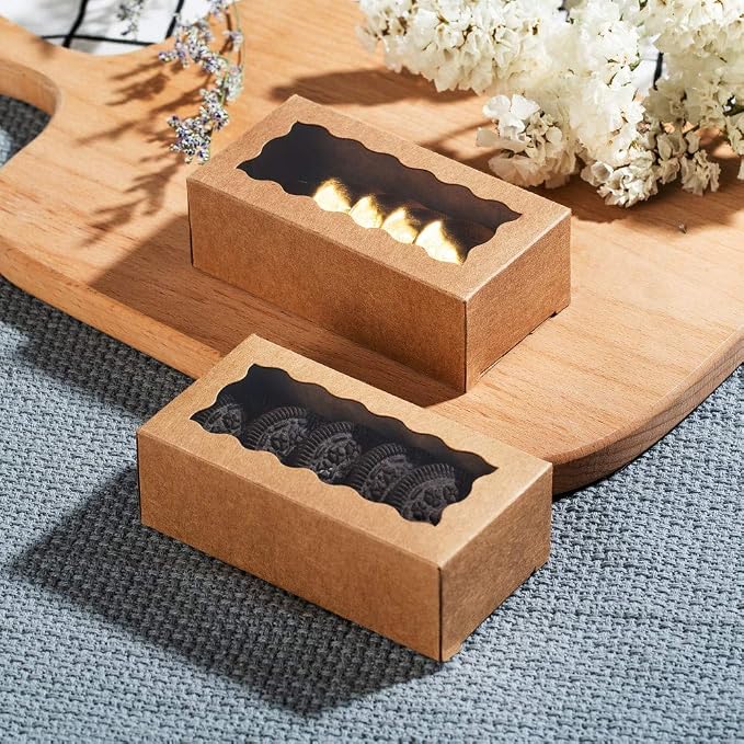 12PCS 4.17 x 2.16 x 1.37 Inches Premium Macaron Boxes for 2, Macaron Containers, Macaron Packaging for Wedding, Party, Thank You Favors and Baby Shower, Small Bakery Boxes for Mini Pastry