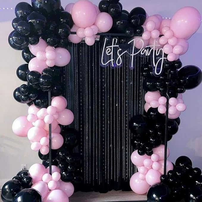 Voircoloria 130pcs Black Balloons Different Sizes 18" 12" 10" 5" Party Latex Balloons for Birthday Graduation Baby Shower Anniversary New Year Holiday Party Decorations