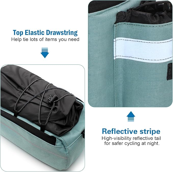 RAYMACE Bike Rear Rack Bag, Bike Trunk Cooler Bag, Bicycle Pannier for Warm or Cold Items(Viridian Green)