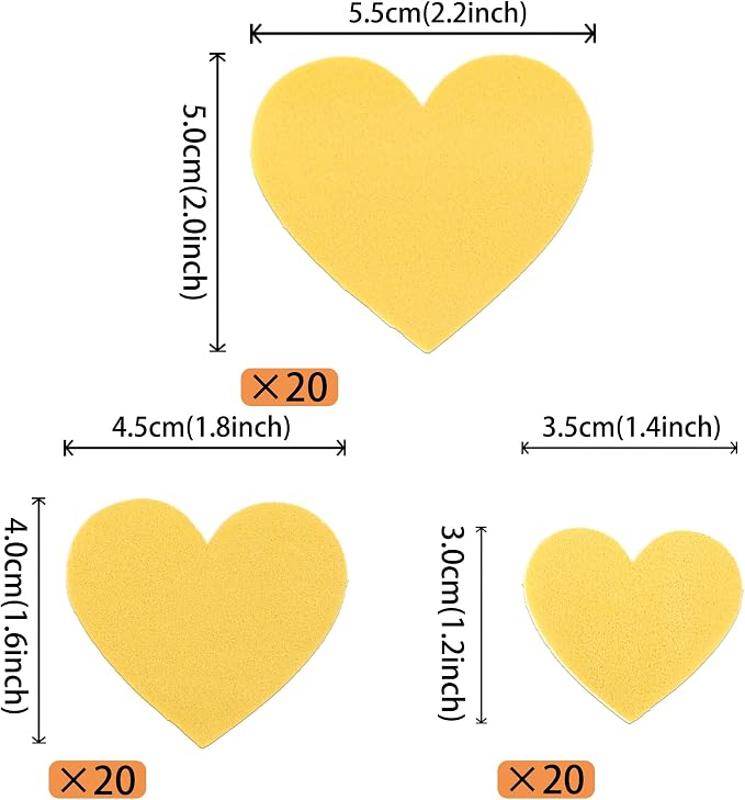 60 PCS Edible Heart Cupcake Toppers Wafer Paper Sweet Love Heart Cake Decorations Edible Wedding Engagement Cupcake Picks for Valentine's Day Wedding Bridal Shower Birthday Party Decor Supplies Gold