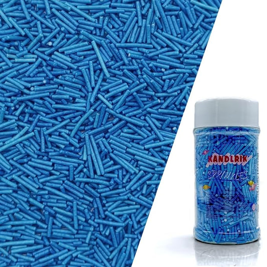 Blue Jimmy Sprinkles Edible Mix Size Jimmies Cake Decorations Soft Jimmies for Topping Ice Cream, Cookies, Cakes, Wedding Party, Valentine Christmas Supplies 3OZ