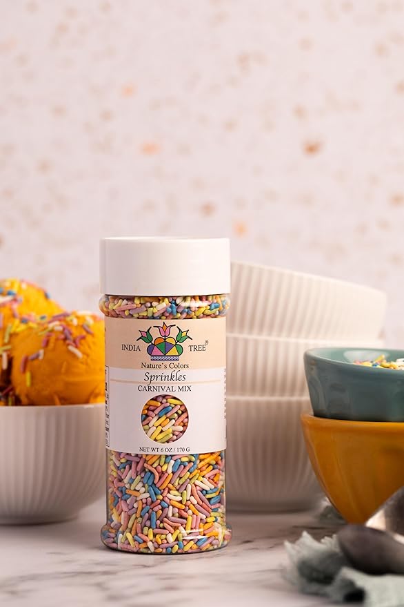 India Tree Nature’s Colors Carnival Sprinkles, 6 oz Jar