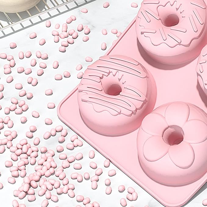 Donut Mold,6-Cavity Non-Stick Safe Food-Grade Tray,Donut Mold Silicone - for Home Kitchen Cooking Indoor House Family Homemade Microwave Freezer Oven