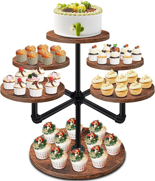 Cupcake Stand, 3 Tier Cupcake Tower Large Cupcake Stand for 50 Cupcakes Wood Cake Stand Tiered Tray Stand Dessert Table Display Set Tiered Cake Stand for Party, Wedding, Birthday