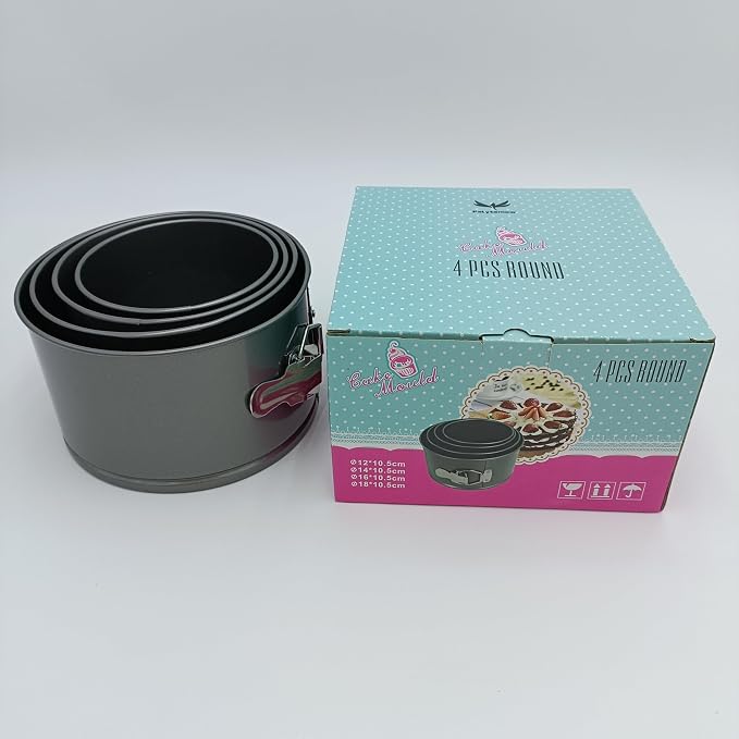 Nonstick Springform Pan with Removable Bottom Small Tall Round Cheesecake Pan Set Size 4.7inch 5.5inch 6.3inch 7inch