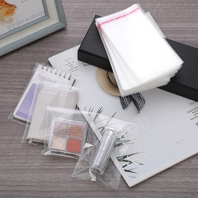 Morepack Self Sealing Cellophane Bags,3x5 Inches 200 Pcs Clear Cookie Bags Resealable Cellophane Bag for Packaging Cookies,Favors, Products,Candy (Mini Size)