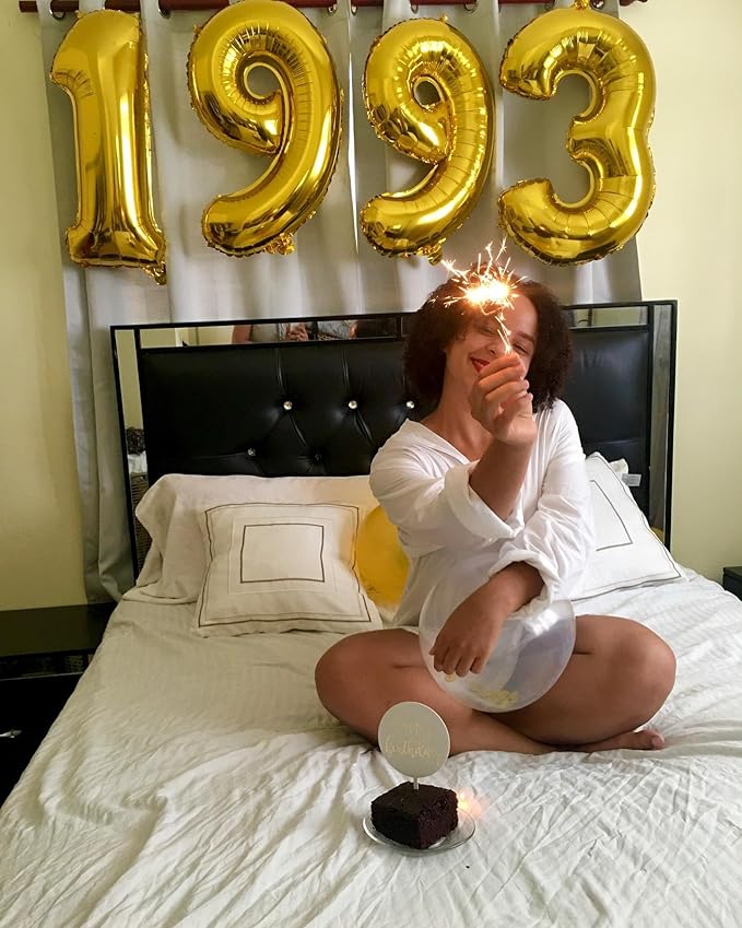 Gold 9 Balloon, Number Balloon 40 Inch, Gold Party Decorations, Giant Birthday Decorations for 9th 19th 29th 90th, Number 9 Balloon