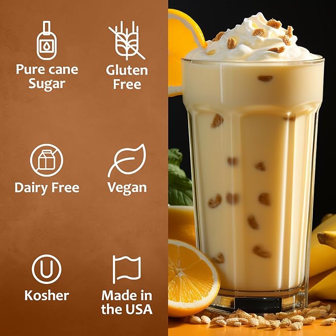 Syruvia Banana Syrup, Flavored Syrup for Coffee, Fruit Drinks, Lemonades, and Desserts – 25.4 fl oz - with Pump