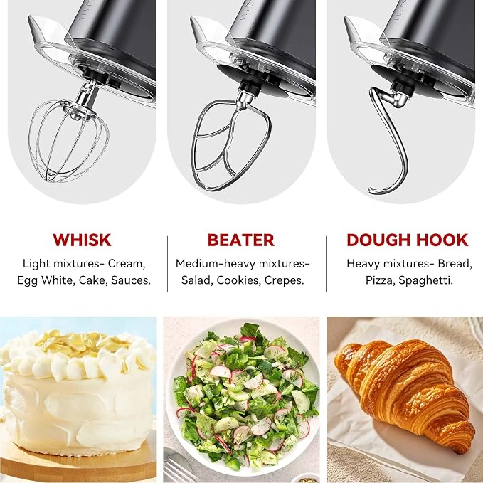 7.4 QT Kitchen in The Box Stand Mixer for Baking, Electric Spiral Mixer with Dough Hook, Cake Mixer with Bowl Stand & Beater, 800w/12-Speed Tilt-Head Food Mixer