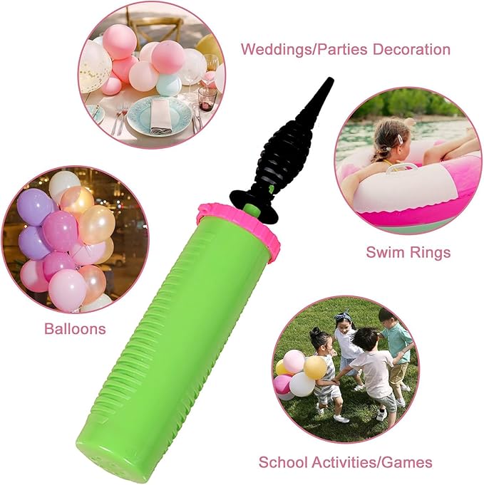 Balloon Pump Hand Held 2-Way Dual Action Air Pump for Balloons, Yoga Balls, Swimming Rings