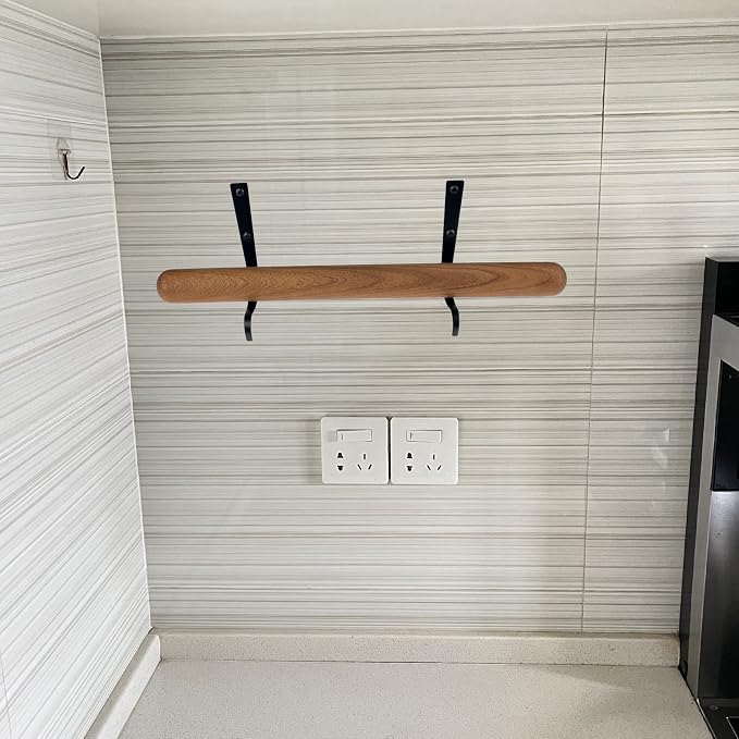 4 Pack Rolling Pin Holder Rolling Pin Display Rack, (Installation Hardware Included,No Rolling Pin) (black)