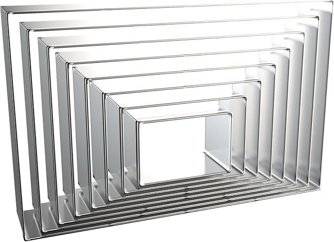 Rectangle Cookie Cutter Set 8-Piece 1.5" to 5" by QAAQS
