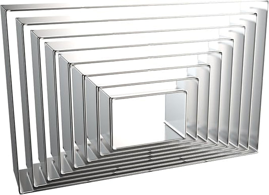 Rectangle Cookie Cutter Set 8-Piece 1.5" to 5" by QAAQS