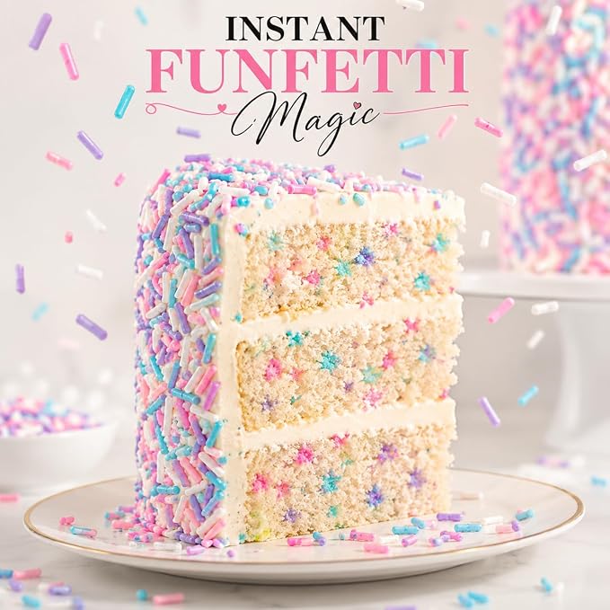 Confect Custom Rainbow Sprinkles | Candyland Jimmies Mix | Vibrant Multicolor Edible Toppings for Cakes & Desserts | Vegan, Gluten-Free, Palm Oil-Free – 4.2 Oz