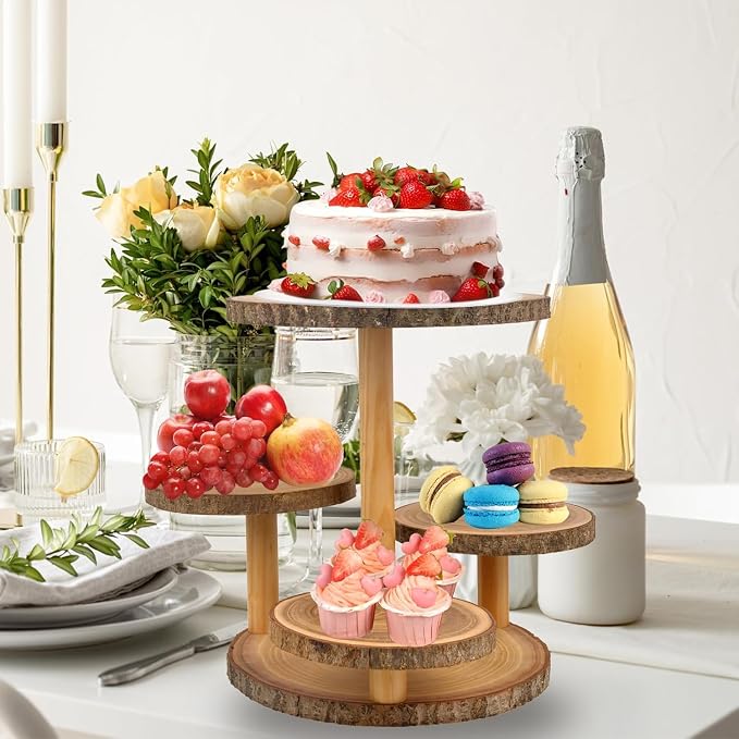 Cupcake Stand Display - Wood Dessert Cupcake Stand Party Wedding Cake Stand | 4 Tier Cupcake Stands for 50 Cupcakes, Cup Cake Tower Stand, Dessert Table Display Set Cake Stands for Birthday, Baby Shower