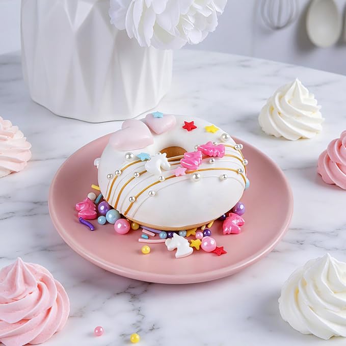 Unicorn Sprinkles for Cake Decorating, 4.6Oz Rainbow Sprinkles with Edible Jimmies Confetti Pearl Star Unicorns Mix for Ice Cream Cupcakes Brownie Cookie Baking Topping
