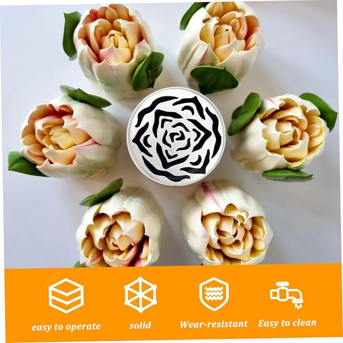 Icing Piping Set, Flower Piping Tips Stainless Steel Flower Frosting Nozzles DIY Cake Decorating Supplies for Home Kitchen Baking Accessories, Russian Tips