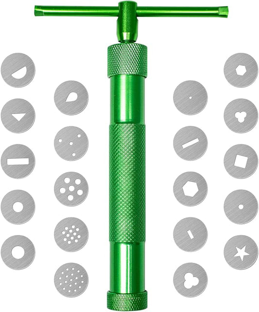 Polymer Clay Tools, Clay Extruder, Sugar Paste Extruder, Cake Fondant Tool Set for Decorating, Ceramics & Pottery Clay Extruders Mixers & Presses (Green)