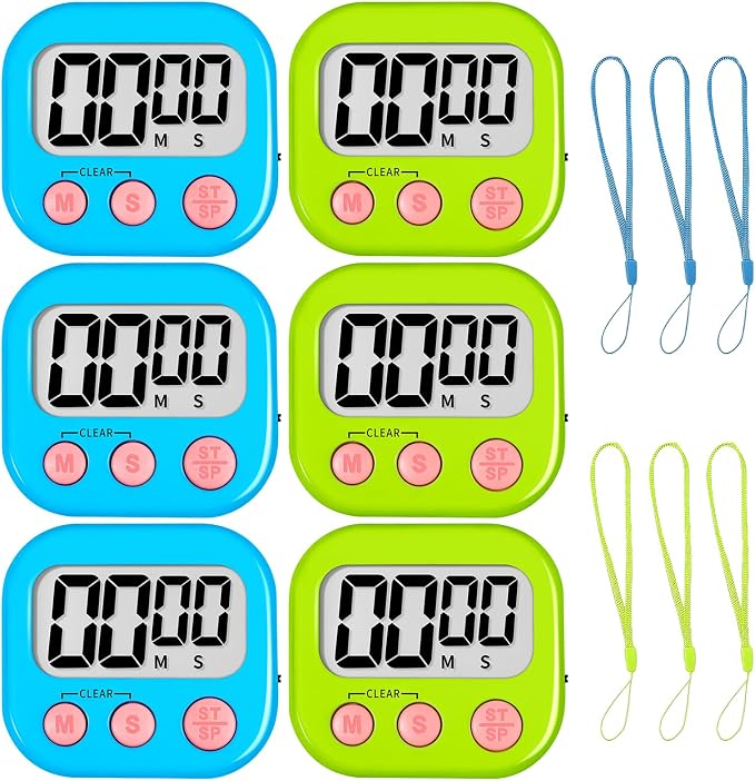 ZILLEEN Classroom Timer for Kids Teachers 6 Pack Digital Timers