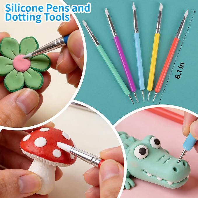Acantha 27PCS Double-Ended Clay Tools Set, Colorful Sculpting Tools for Pottery, Polymer & Air Dry Clay, Ceramic Modeling Kit for Adults Kids Beginners
