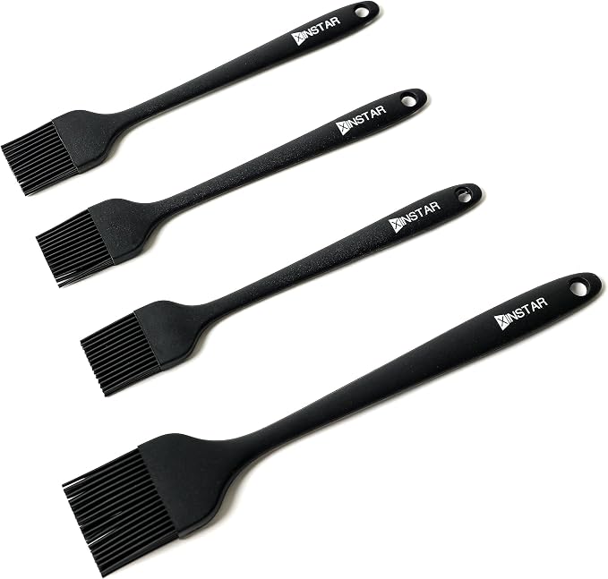 4 Pack Silicone Basting Pastry Brushes; Heat Resistant Pastry Brush ;Enhance Your Grill and Baking Skills with Our Heavy-Duty Steel Core Brush - Ideal for Cooking Enthusiasts and Pros Alike