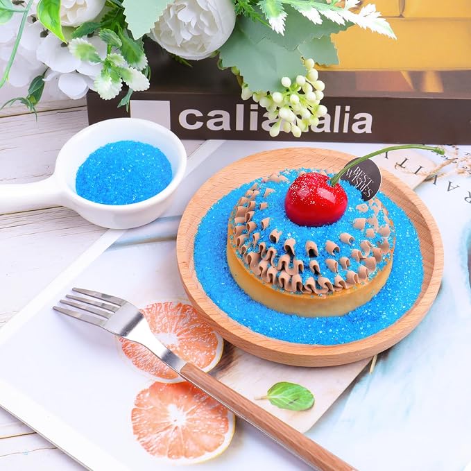 Blue Sanding Sugar for Baking, 6.35oz/180g Edible Blue Sprinkles for Cake Decorating, Sparkling Sugar Crystals for Cupcakes Cookies Dessert Ice Cream