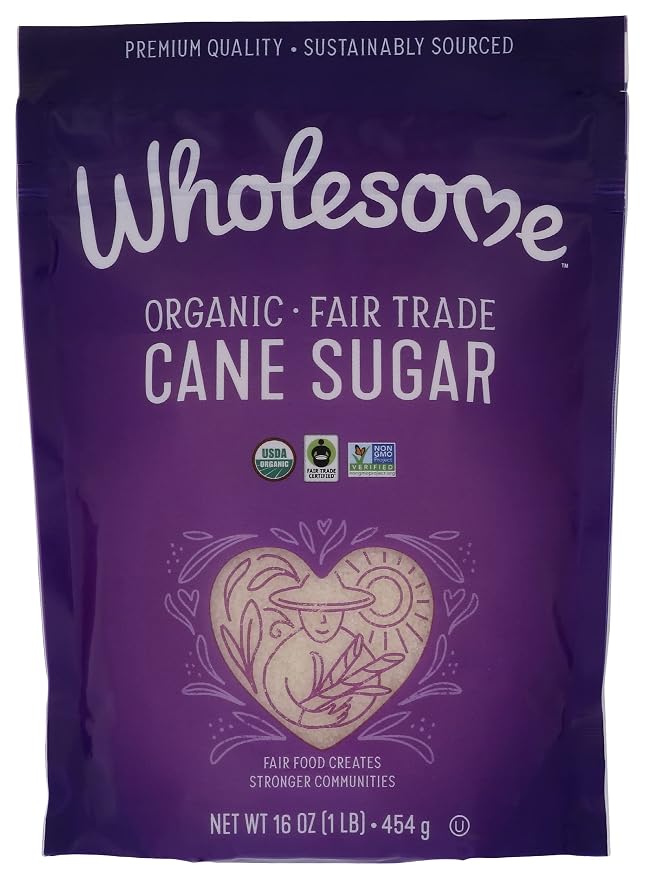 Wholesome Organic Cane Sugar, USDA Certified Organic, Fair Trade Certified, Gluten Free & Non-GMO, 16 Oz (Pack of 1)