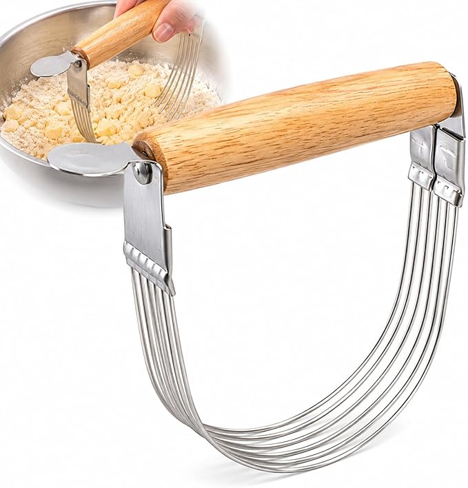Mrs. Anderson’s Baking 6-Wire Pastry Cutter and Dough Blender, Stainless Steel with Wood Handle
