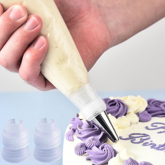 30 Pack Plastic Standard Couplers Cake Decorating Coupler Pipe Tip Coupler for Icing Nozzles,Cake Baking Tools Accessories