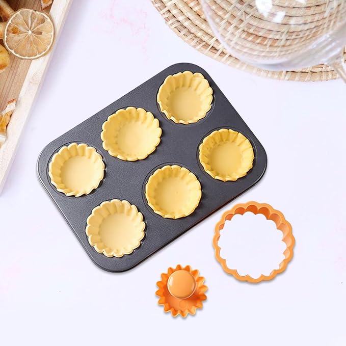 Egg Tart Molds, Tart Tamper Set, Food-Safe, Non-Stick Pastry Dough Press For Shells, Dishwasher-Friendly Baking Tools With Removable Parts, Ideal For Home Bakers