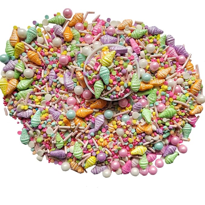 Homankit Summer Multicolor Sprinkles Ice Cream Sprinkles Candy Baking Edible Cake Cupcake Toppers Cookie Dessert Decorations Birthday Party Supplies 3.35 Ounce
