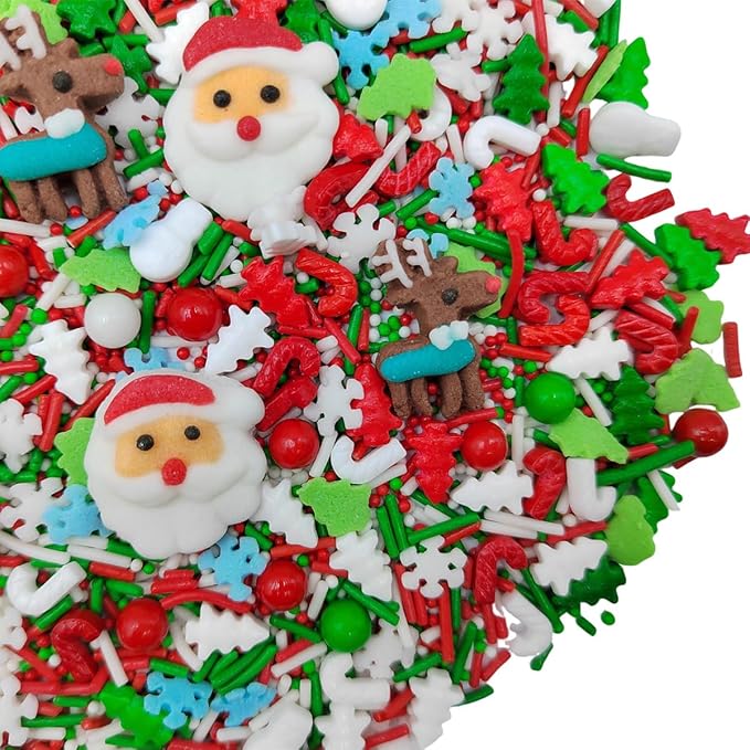 EPHVODI Christmas Sprinkles Edible Santa Claus and Christmas Reindeer Sprinkles for Cookie Decorating Holiday Baking Cupcake Cake Toppers Decoratings Supplies