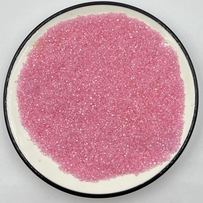 Senchanting Pink Sanding Sugar Sprinkles, Edible Crystal Pink Sanding Candy Sugar for Cake Decorating Wedding Party Baking Cupcake Cookie Ice Cream Decoration Supplies 90g/3.2oz