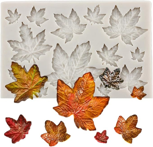 Tree Leaf Silicone Molds Maple Leaf Fondant Mold For Cake Decorating Cupcake Topper Candy Chocolate Gum Paste Polymer Clay