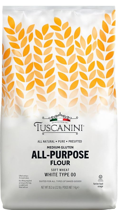 Tuscanini Italian Pizza Flour, Soft White Wheat Double Zero 00 Flour, 2.2 lb | For Pizza Baking, Pastries & Bread | Insect Free | All Natural, Pure, Presifted | Kosher