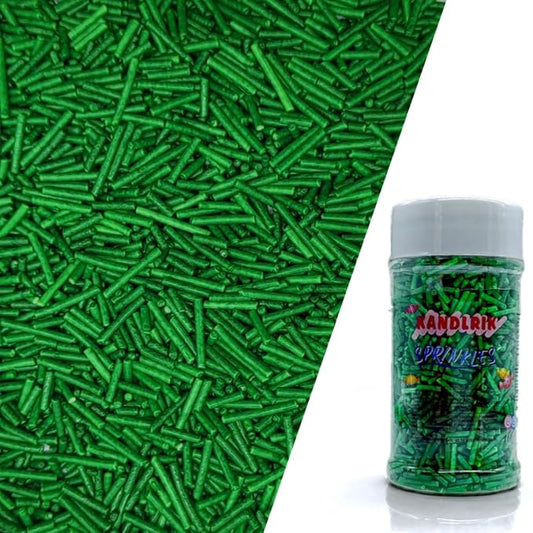 Green Jimmy Sprinkles Edible Mix Size Jimmies Cake Decorations Soft Jimmies for Topping Ice Cream, Cookies, Cakes, Wedding Party, Valentine Christmas Supplies 3OZ