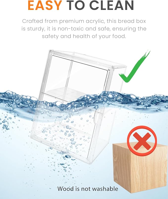 Bread Box,Large Bread Boxs for Kitchen Countertop - 4 Layers Adjustable Bread Storage Container,Clear Boxes for Kitchen Counter, Breads Box Airtight,Bread Holder,Perfect for Bagel Muffins-2Pcs