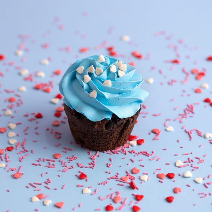 Valentines Sprinkles for Baking, Pink, Red and White Heart Sprinkles for Valentines Cake Cookies Cupcake Decorating