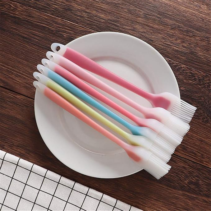 6Pcs Silicone Basting Brushes Heat Resistant BPA Free Pastry Grill Barbecue Brush Set Kitchen Cooking Tools Dishwasher Safe