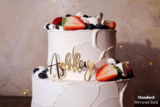 Custom Cake Name Sign | Acrylic Cake Name Plaque | Personalized Cake Name Plate Plaque | Cake Letters | Cake Decoration for Birthday BabyShower Wedding