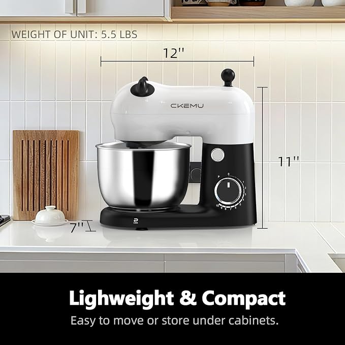 Stand Mixer, Compact & Space-Saving, Stainless Steel Bowl, Unique & Playful Design, Effcient Motor, Dishwasher-Safe Attachments, SM-2549A (Panda)