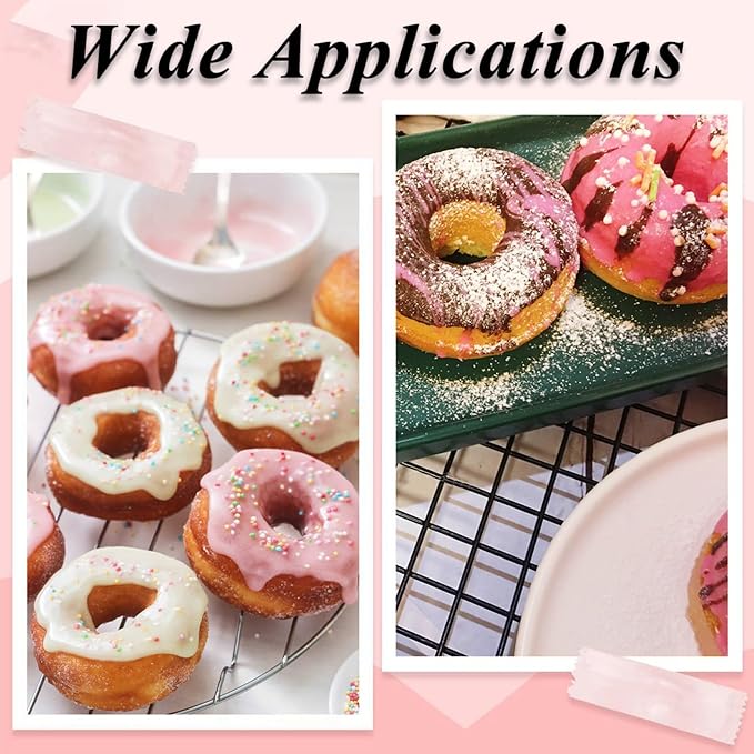 Ipotkitt Donut Shape Baking Silicone Molds Dessert Food Baking Tool Molds for Chocolate Jelly Cake Ice Candy Crafts, 2pcs, 2 Colors, 27x16x3cm, 6 Cavities
